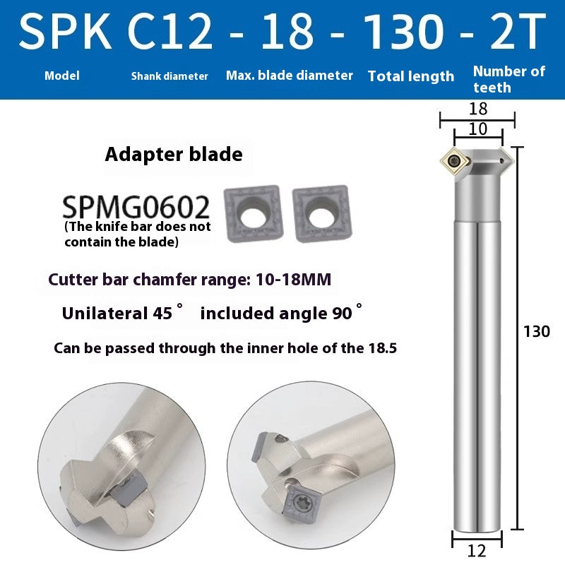 6037 45 degree inside and outside positive and negative chamfering cutter CNC rounding chamfering cutter SD SPK upper and lower bore reverse pull chamfering cutter bar Shandong Denso Pricision Tools Co.,Ltd.